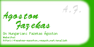 agoston fazekas business card